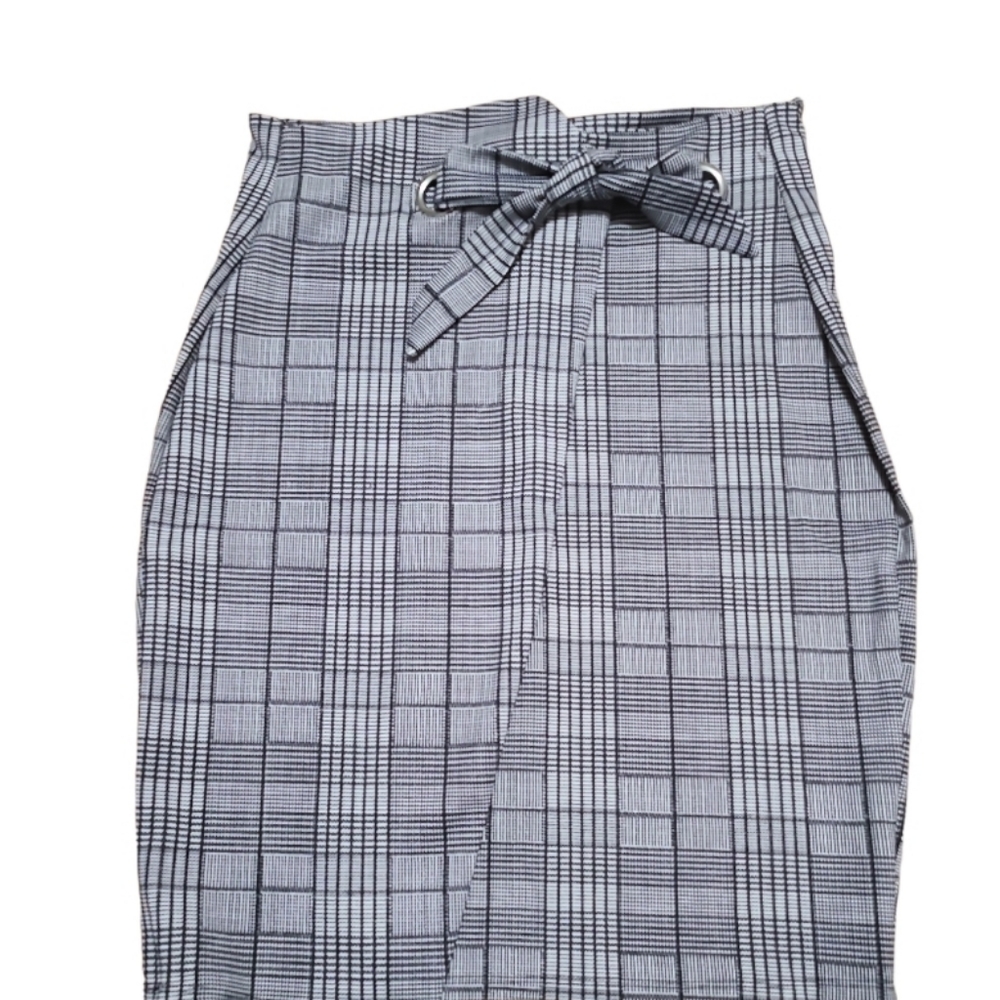 New Brandy Blu Plaid Skirt Faux Wrap Large